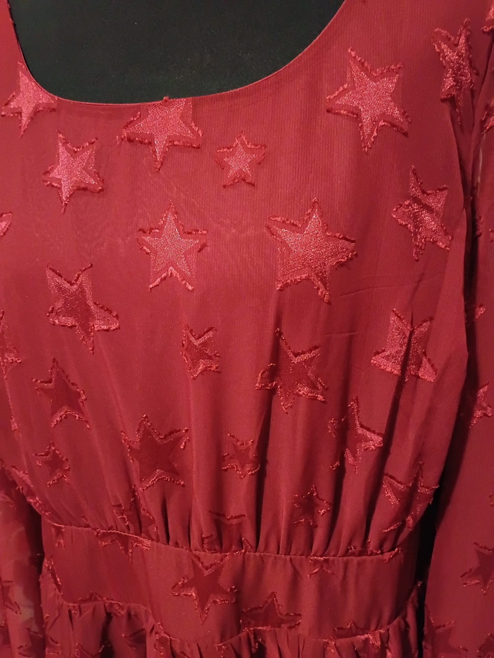 torrid Red Star-Embroidered Midi Dress
